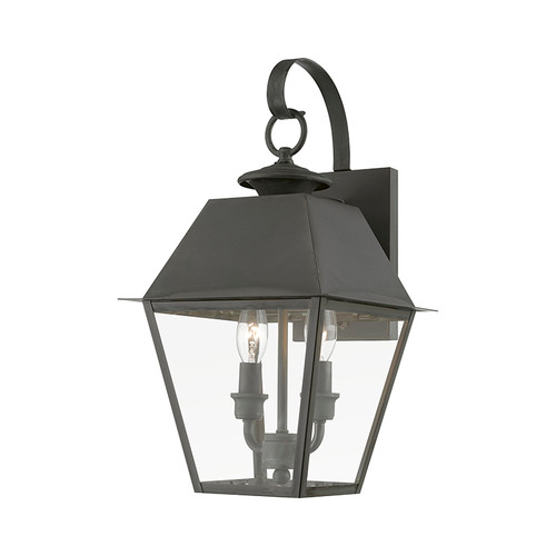 LIVEX LIGHTING 27215-61 2 Light Charcoal Outdoor Medium Wall Lantern LIVEX LIGHTING 27215-61 2 Light Charcoal Outdoor Medium Wall Lantern