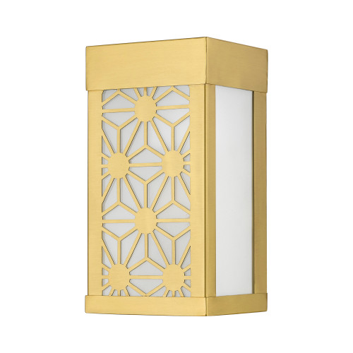 LIVEX LIGHTING 24321-32 1 Light Satin Gold Outdoor ADA Small Sconce