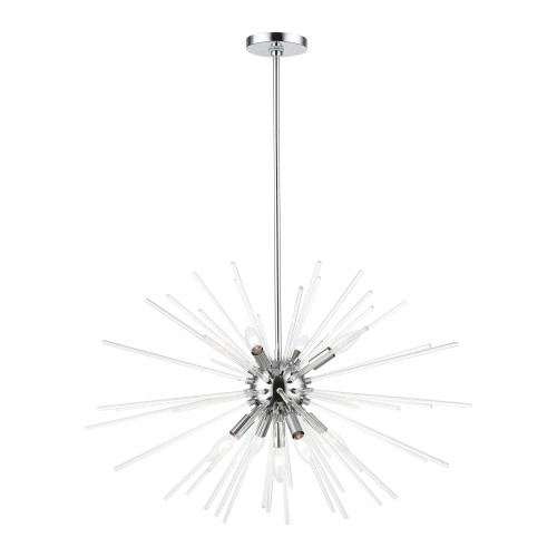 LIVEX LIGHTING 41255-05 9 Light Polished Chrome Large Pendant Chandelier