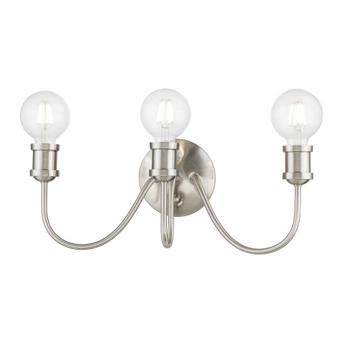 LIVEX LIGHTING 16573-91 3 Light Brushed Nickel Vanity Sconce LIVEX LIGHTING 16573-91 3 Light Brushed Nickel Vanity Sconce