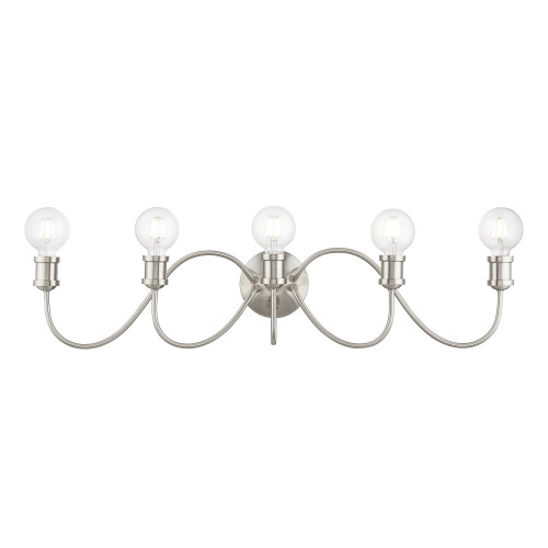 LIVEX LIGHTING 16575-91 5 Light Brushed Nickel Large Vanity Sconce