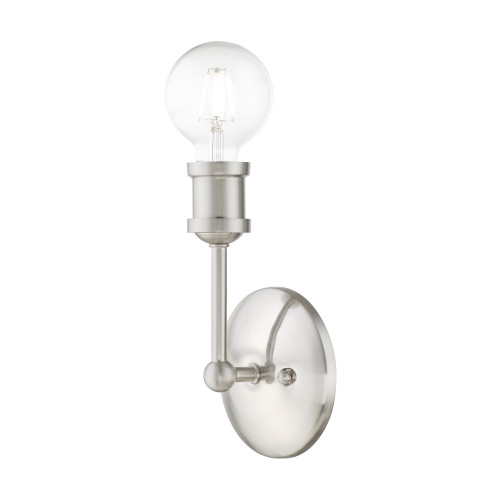 LIVEX LIGHTING 14429-91 1 Light Brushed Nickel ADA Vanity Sconce