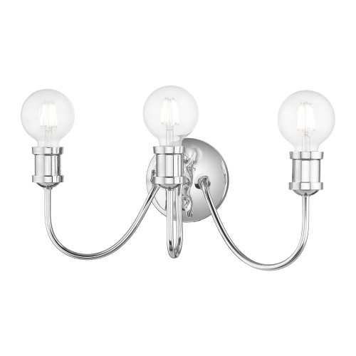 LIVEX LIGHTING 16573-05 3 Light Polished Chrome Vanity Sconce LIVEX LIGHTING 16573-05 3 Light Polished Chrome Vanity Sconce