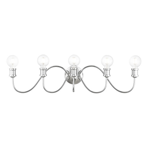 LIVEX LIGHTING 16575-05 5 Light Polished Chrome Large Vanity Sconce LIVEX LIGHTING 16575-05 5 Light Polished Chrome Large Vanity Sconce