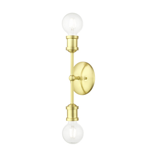 LIVEX LIGHTING 14422-12 2 Light Satin Brass ADA Vanity Sconce LIVEX LIGHTING 14422-12 2 Light Satin Brass ADA Vanity Sconce
