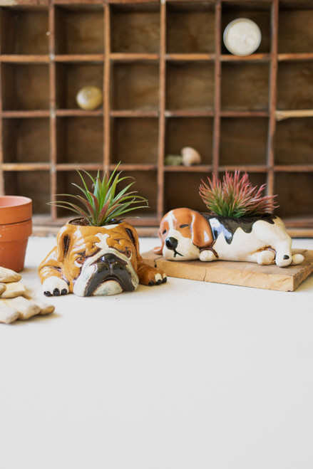 KALALOU CDV2140 CERAMIC BEAGLE PLANTER