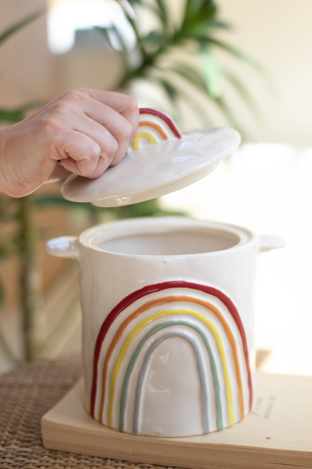 KALALOU CDV2150 CERAMIC RAINBOW CANISTER