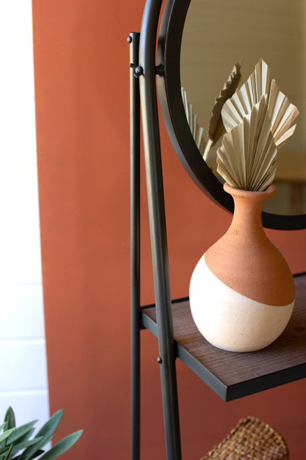 KALALOU CHW1480 LEANING WALL MIRROR WITH SHELVES