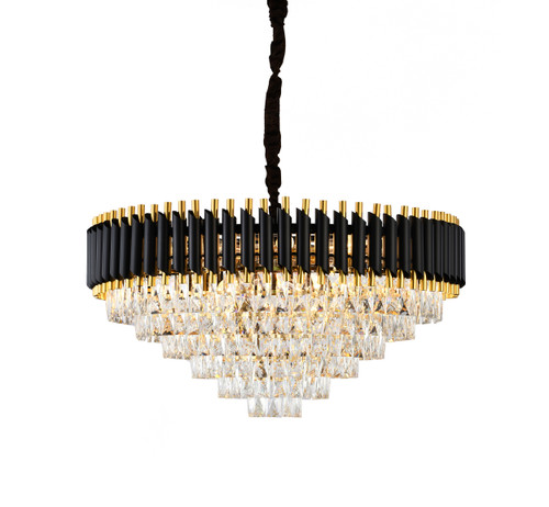 BETHEL INTERNATIONAL GL412C32B 40-Light Chandelier, Black & Gold