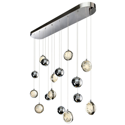 CWI LIGHTING 1673P40-9-613-RC Salvador 40 in LED Integrated Polished Nickel Chandelier
