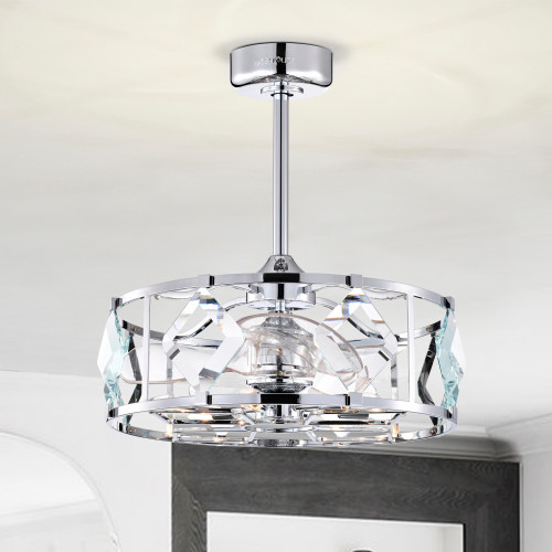 WAREHOUSE OF TIFFANY'S DL01P04CH Dalya 24.8 in. 6-Light Indoor Chrome Finish Ceiling Fan with Light Kit and Remote WAREHOUSE OF TIFFANY'S DL01P04CH Dalya 24.8 in. 6-Light Indoor Chrome Finish Ceiling Fan with Light Kit and Remote