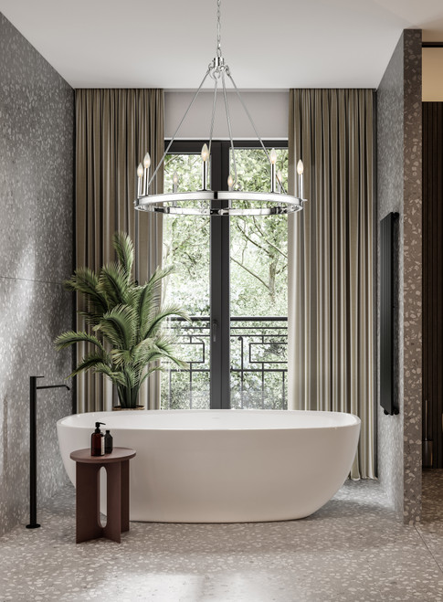 Z-LITE 482R-8PN 8 Light Chandelier, Polished Nickel