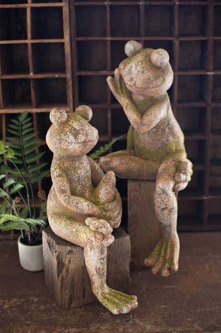 KALALOU CHE1472 Faux Concrete Frog - Small