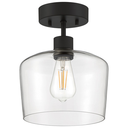 ACCESS LIGHTING 63147LEDDLP-MBL/CLR 1-Light Chardonnay LED Semi-Flush, Matte Black