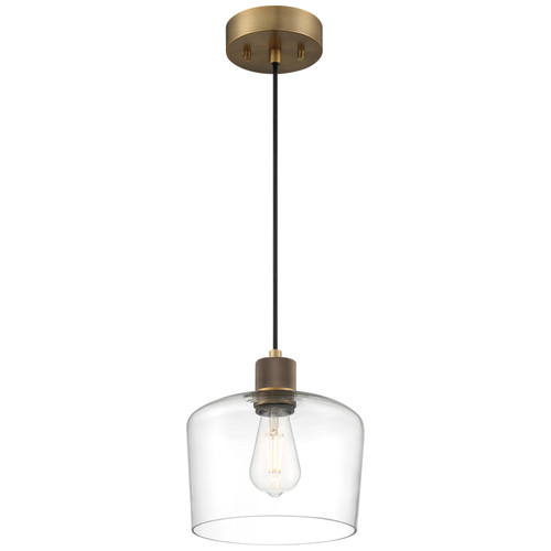 ACCESS LIGHTING 63141LEDDLP-ABB/CLR 1-Light Chardonnay LED Pendant, Antique Brushed Brass