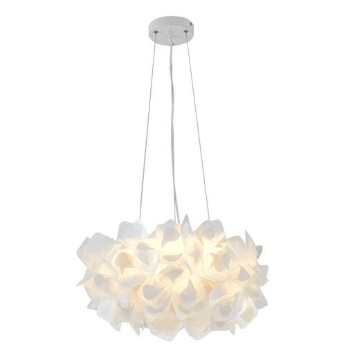BETHEL INTERNATIONAL DLS44C20CL-1 1-Light LED Chandelier, White