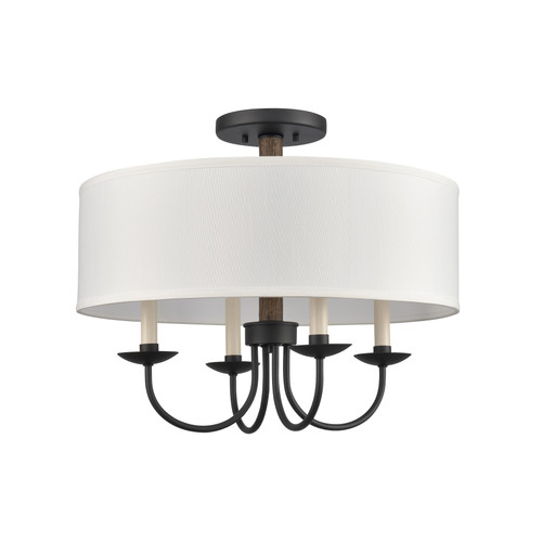 ELK HOME 89704/4 Neville 20'' Wide 4-Light Semi Flush Mount - Charcoal Black