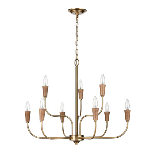 ELK HOME H0019-9618 Inga 29'' Wide 9-Light Chandelier - Brass