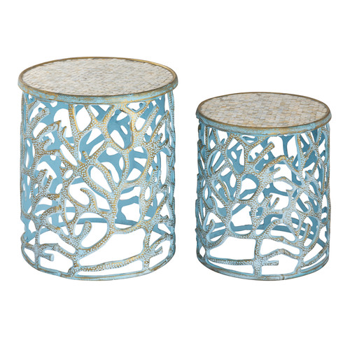 ELK HOME S0805-9465/S2 Mabley Accent Table - Set of 2 Blue Brushed