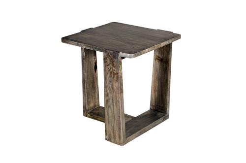 CRESTVIEW COLLECTION CVFNR665 Bengal Manor Mango Wood Tri-Leg Square End Table