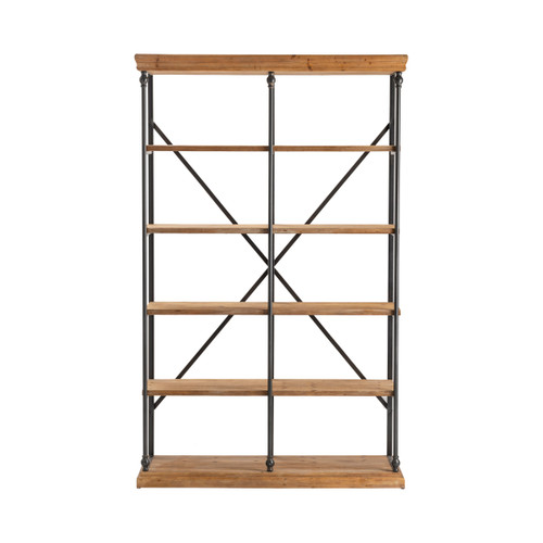 CRESTVIEW COLLECTION CVFZR1498 La Salle Metal and Wood Bookshelf