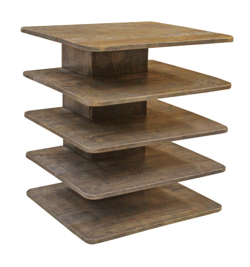 CRESTVIEW COLLECTION CVFNR467 Bengal Manor Mango Wood Tiered Accent Table