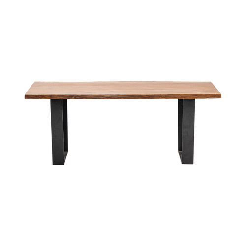 CRESTVIEW COLLECTION CVFNR545 Bengal Manor Iron and Live Edge Natural Acacia Wood Rectangle Cocktail Table