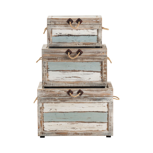 CRESTVIEW COLLECTION CVFZR1245 Nantucket Weathered Wood Trunks
