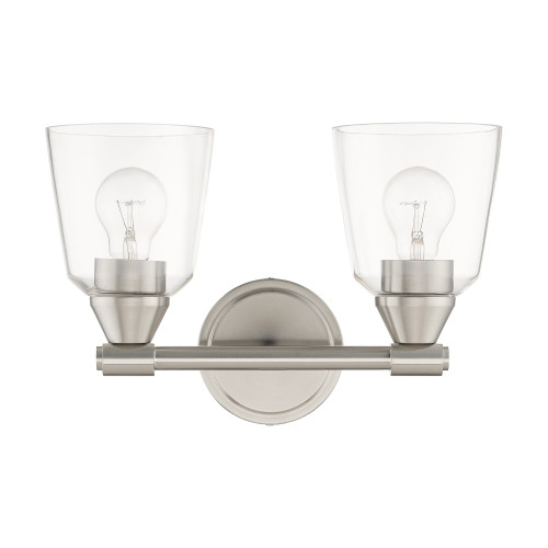 LIVEX LIGHTING 16782-91 2 Light Brushed Nickel Vanity Sconce