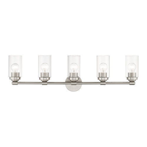 LIVEX LIGHTING 18085-91 5 Light Brushed Nickel Large Vanity Sconce LIVEX LIGHTING 18085-91 5 Light Brushed Nickel Large Vanity Sconce