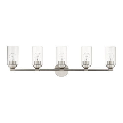 LIVEX LIGHTING 18085-91 5 Light Brushed Nickel Large Vanity Sconce