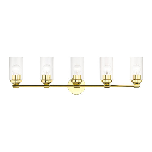LIVEX LIGHTING 18085-02 5 Light Polished Brass Large Vanity Sconce LIVEX LIGHTING 18085-02 5 Light Polished Brass Large Vanity Sconce