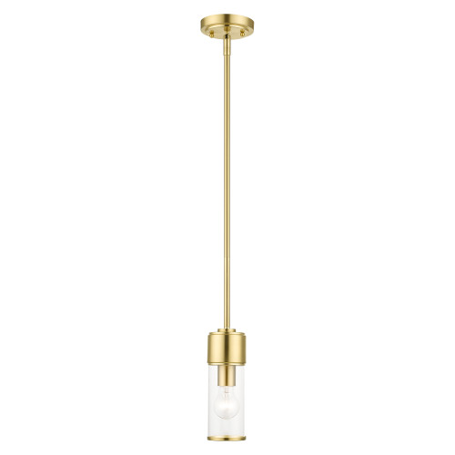 LIVEX LIGHTING 17140-12 1 Light Satin Brass Mini Pendant