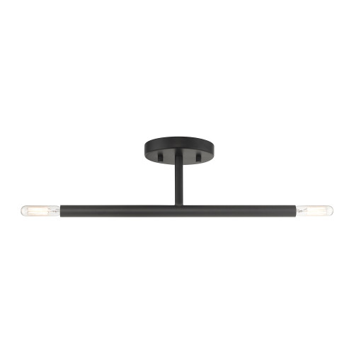 LIVEX LIGHTING 51179-04 2 Light Black Semi-Flush