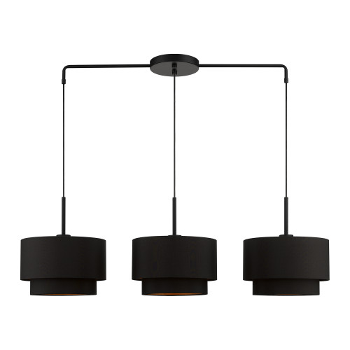 LIVEX LIGHTING 45617-04 3 Light Black Large Linear Chandelier