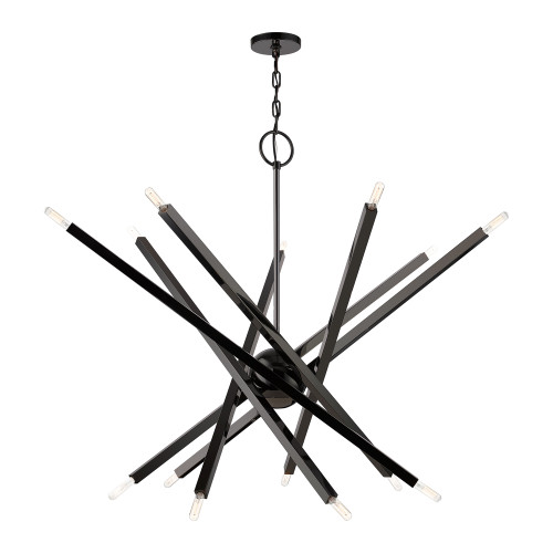 LIVEX LIGHTING 46847-46 14 Light Black Chrome Extra Large Chandelier