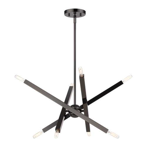 LIVEX LIGHTING 46844-46 8 Light Black Chrome Chandelier