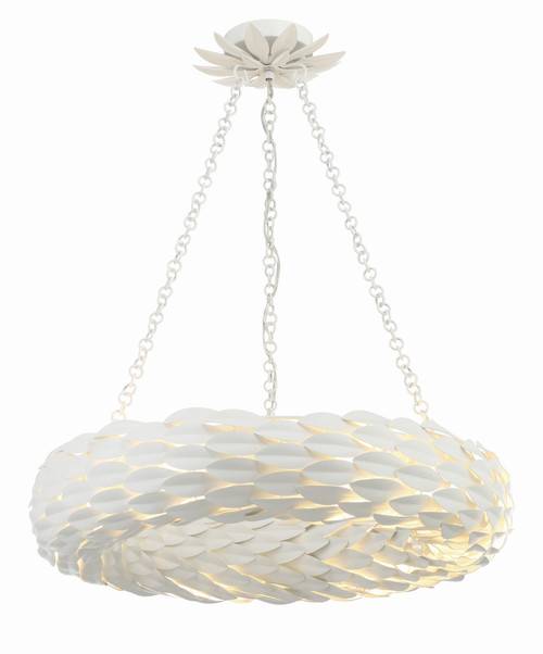 CRYSTORAMA 536-MT Broche 6 Light Matte White Pendant