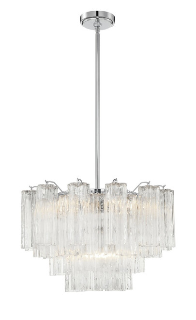 CRYSTORAMA ADD-308-CH-CL Addis 9 Light Polished Chrome Chandelier