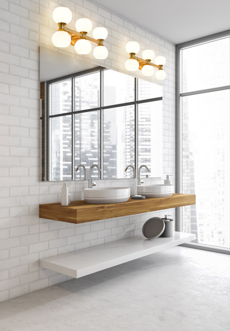 Z-LITE 494-6V-MGLD 6-Light Vanity, Modern Gold