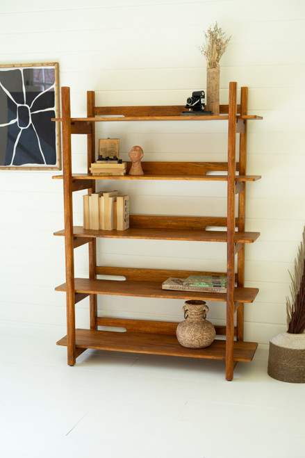 KALALOU NRAH1026 MANGO WOOD BOOKSHELF WITH TEAK FINISH