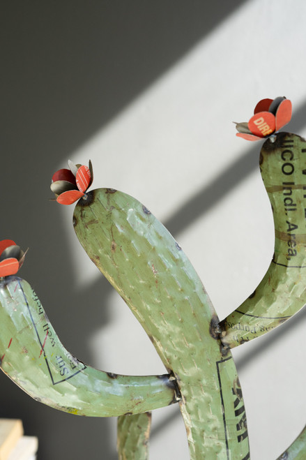 KALALOU NTM1378 SET OF TWO RECYCLED IRON CACTUS
