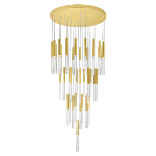 CWI LIGHTING 1703P32-45-602 Dragonswatch LED Integrated Chandelier with Satin Gold Finish