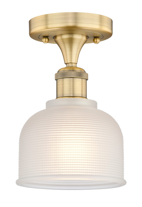 INNOVATIONS 616-1F-BB-G411 Dayton 1 5.5 inch Flush Mount Brushed Brass