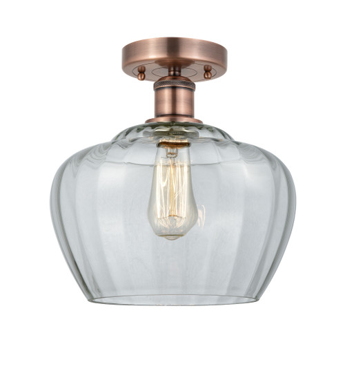 INNOVATIONS 616-1F-AC-G92-L Fenton 1 11 inch Flush Mount Antique Copper