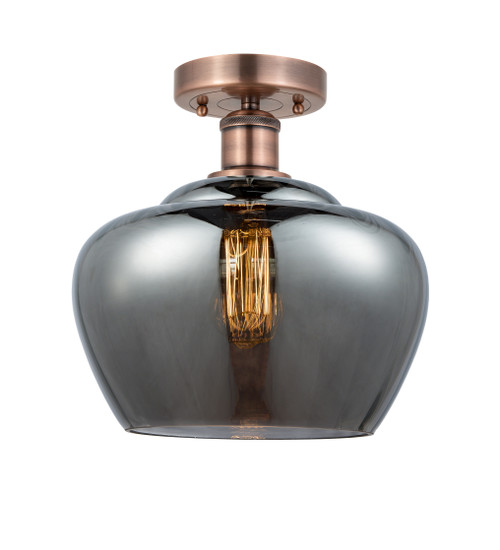 INNOVATIONS 616-1F-AC-G93-L Fenton 1 11 inch Flush Mount Antique Copper