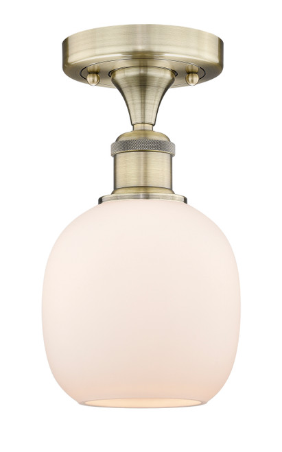 INNOVATIONS 616-1F-AB-G101 Belfast 1 6 inch Flush Mount Antique Brass