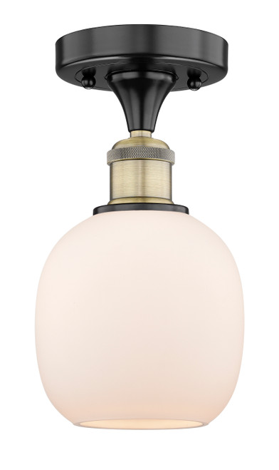 INNOVATIONS 616-1F-BAB-G101 Belfast 1 6 inch Flush Mount Black Antique Brass