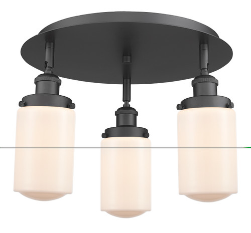 INNOVATIONS 916-3C-BK-G311 Dover 3 16.25 inch Flush Mount Matte Black