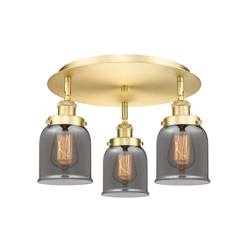 INNOVATIONS 916-3C-SG-G53 Cone 3 16.75 inch Flush Mount Satin Gold